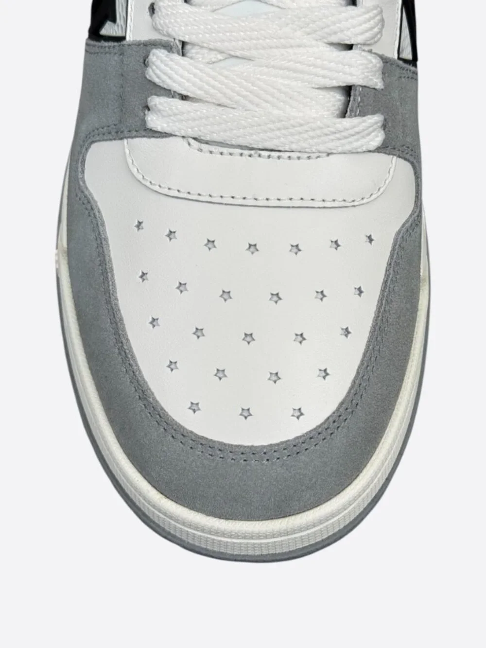 Amiri White, Grey & Black Classic Logo Low Top Sneakers